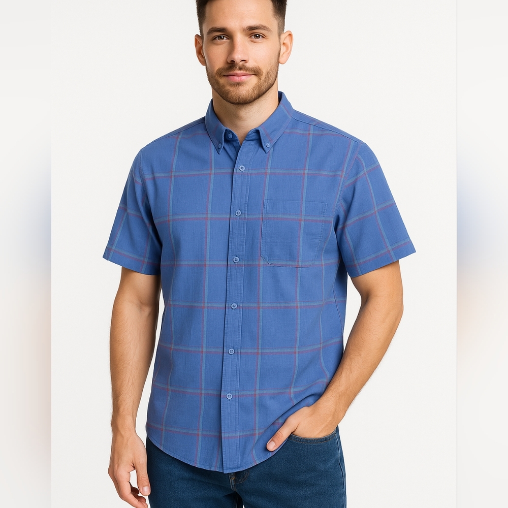 Levi's Shirt Men's Size XL Button Up Down Gingham Short Sleeve Dress Casual Top